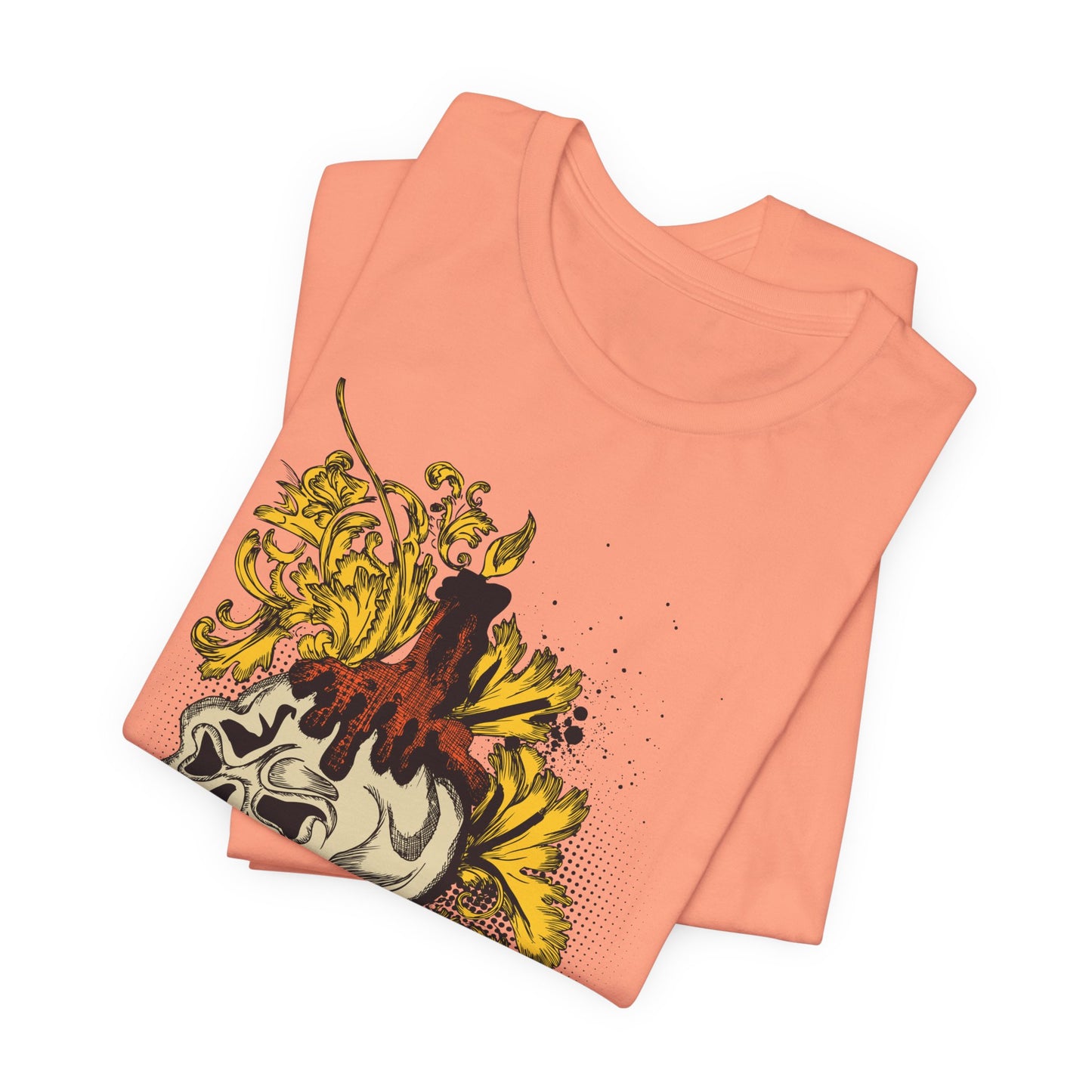 Rock Skull Graphic Design Tee, Skull Shirt, Vintage Tees, Art Design T-Shirt, Vintage Graphic Tee, Art Shirts with Skulls