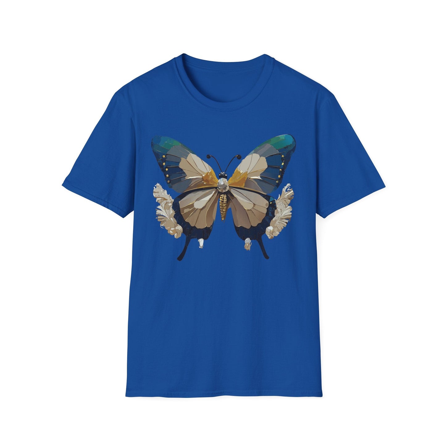 Butterfly Themed Unisex T Shirt With Monarch Design Gildan Softstyle 64000 Premium Ring Spun Cotton