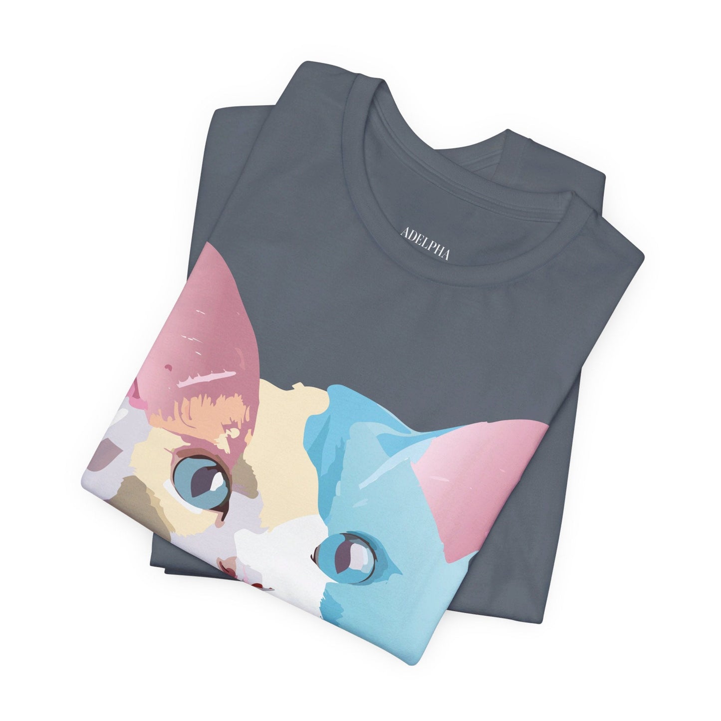Cat Graphic Tee Unisex Short Sleeve Shirt With Vintage Adelpha Artwork