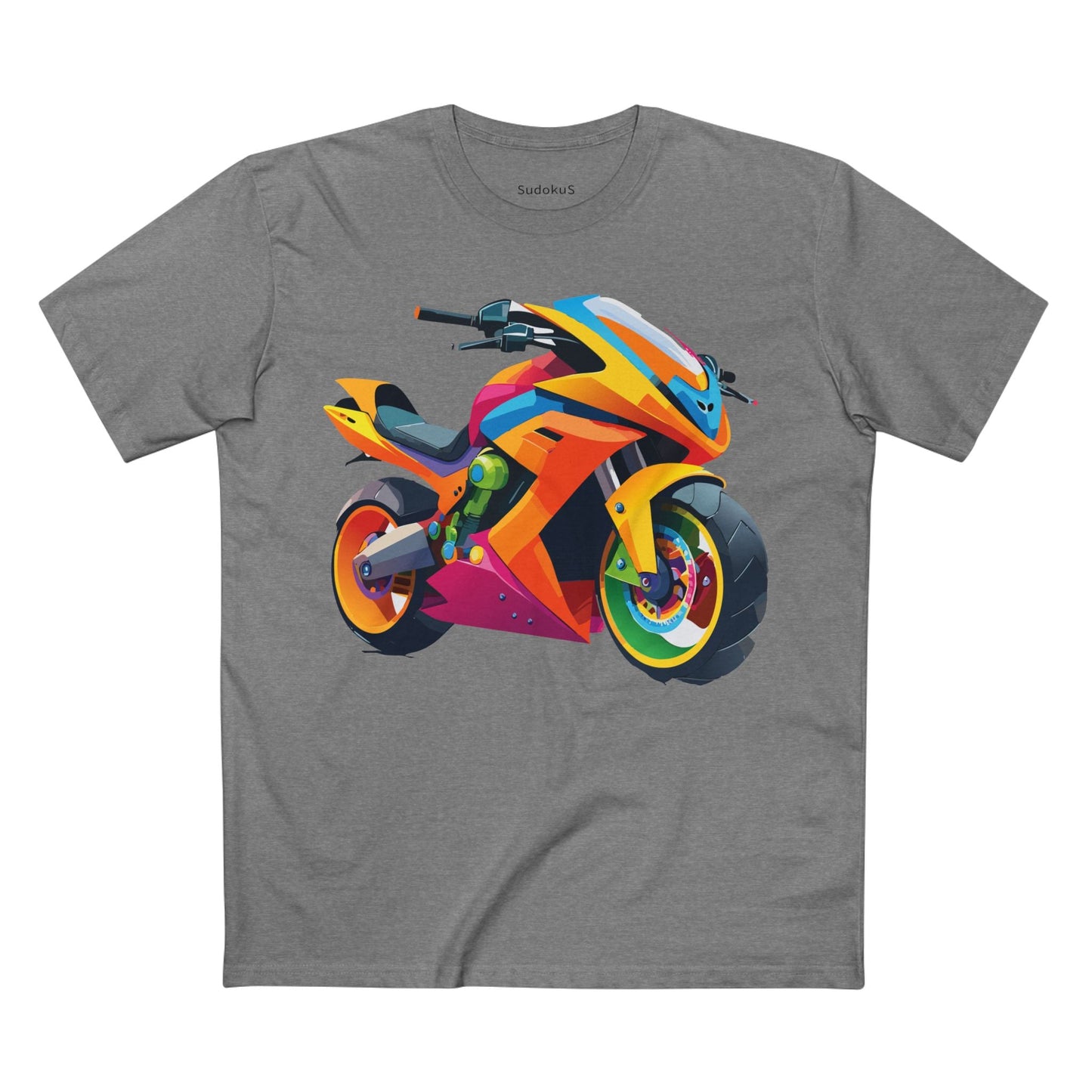 Moto Bike Graphic Unisex 100 Cotton Staple Tee 8