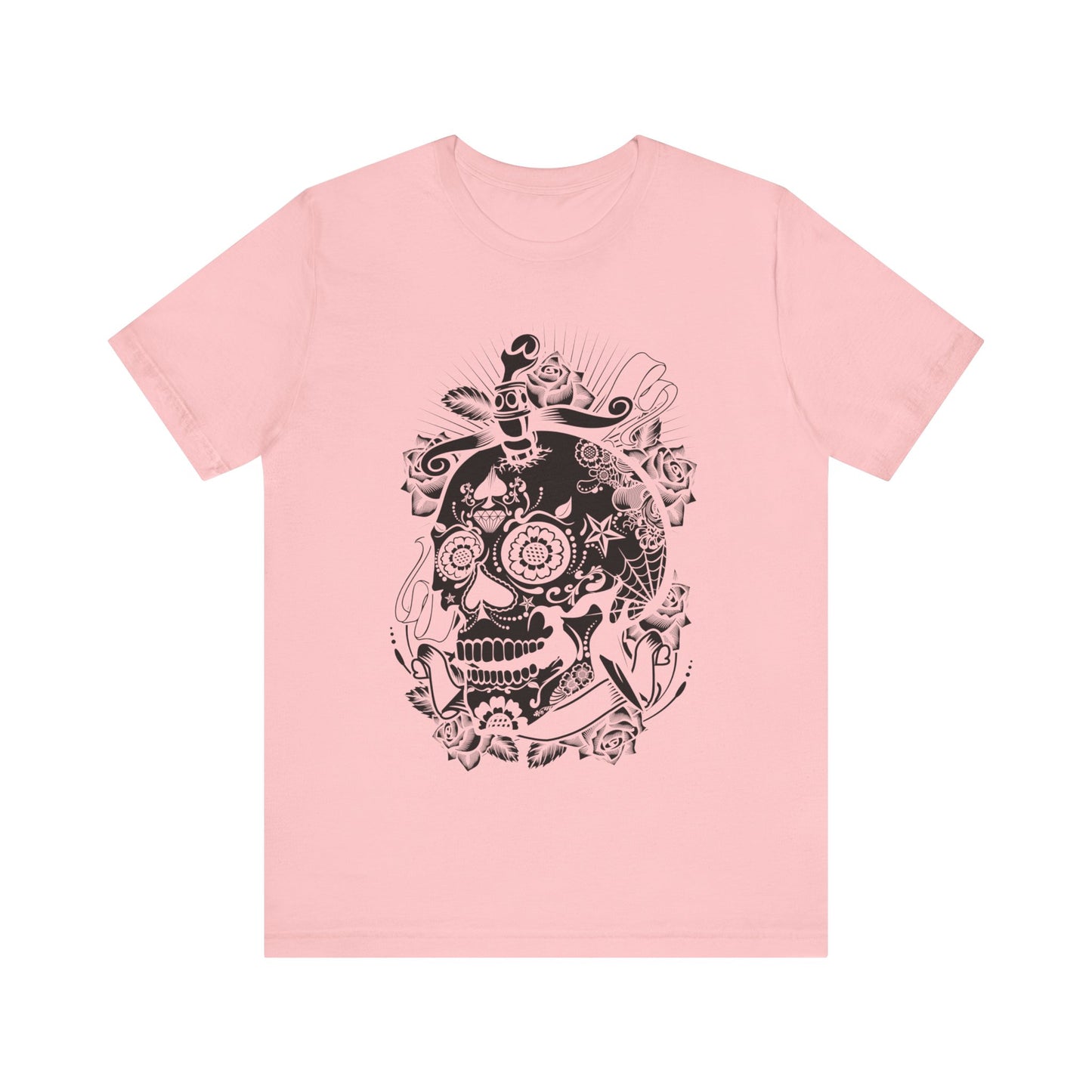 Unisex Cotton Tee Shirt with Skull