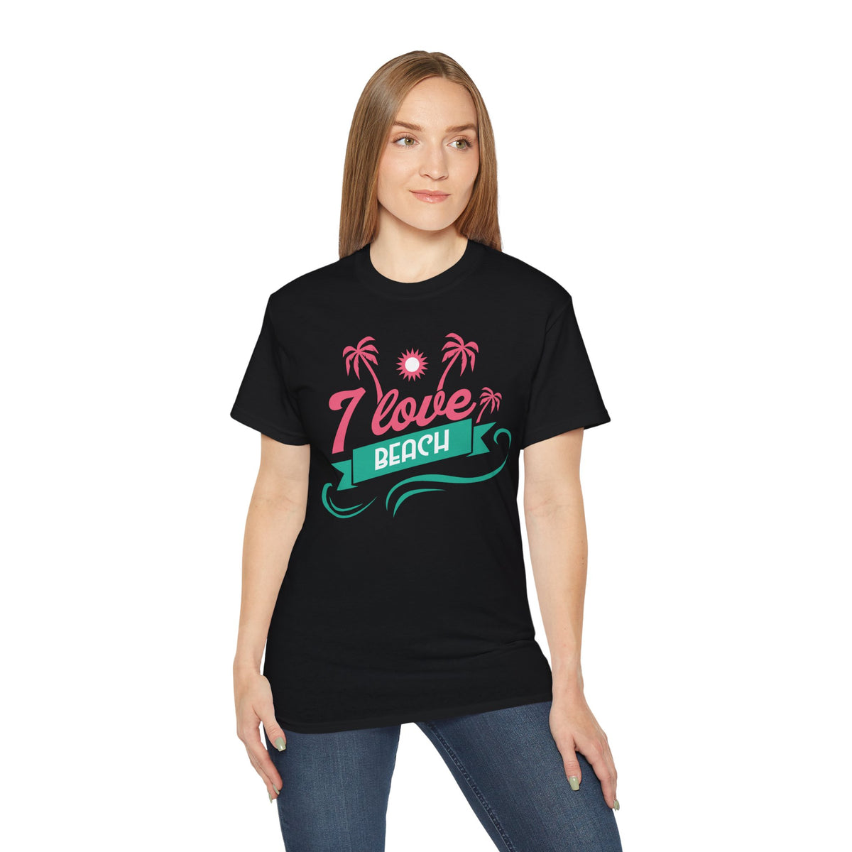 I Love Beach T-Shirt | Palm Trees Sun Waves Graphic Tee
