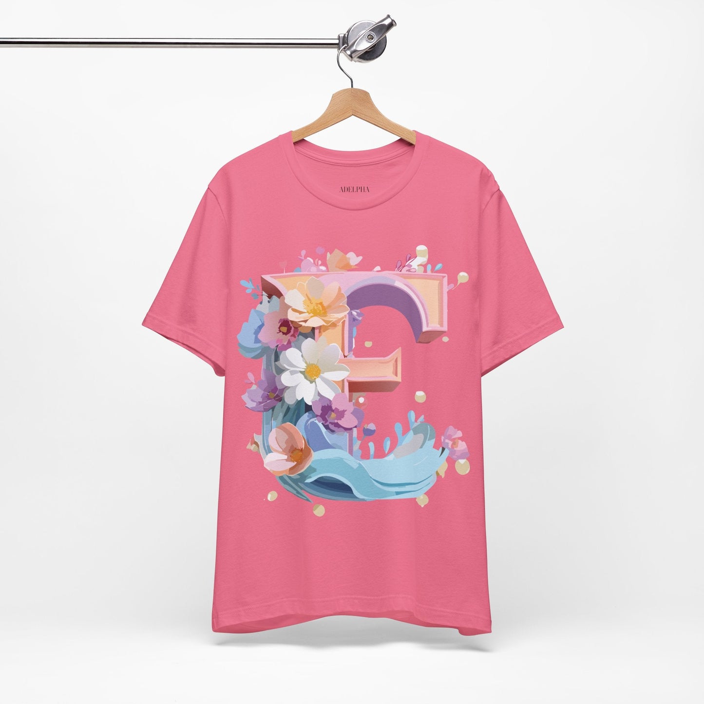 Letter E Shirt Graphic Tee Unisex Vintage Inspired Artwork By Adelpha Premium Short Sleeve