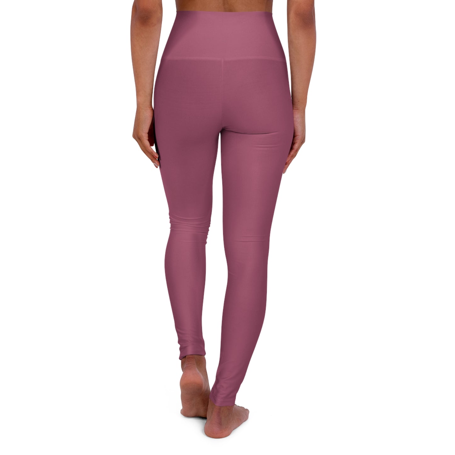 High-Waisted Rosewood Mauve Yoga Leggings Women's Seamless Poly-Span Stretchy Pastel Mauve Activewear Pants