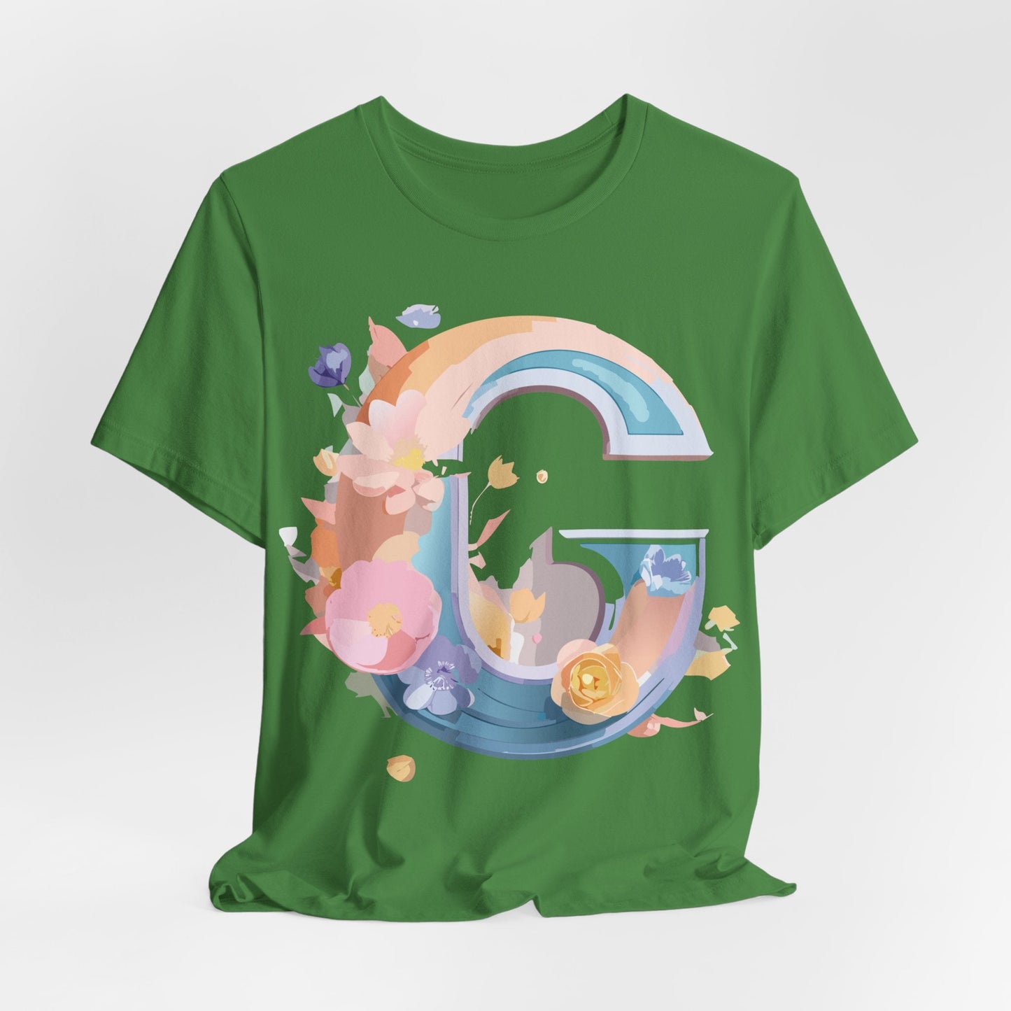 Letter G  Graphic Tee Unisex Short Sleeve Vintage Inspired Artwork Print