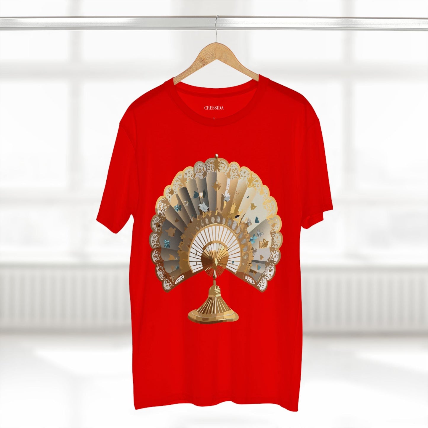 Antique Fan Graphic Design T-Shirt Unisex 100 Cotton Floral Carnival Artwork Tee 22