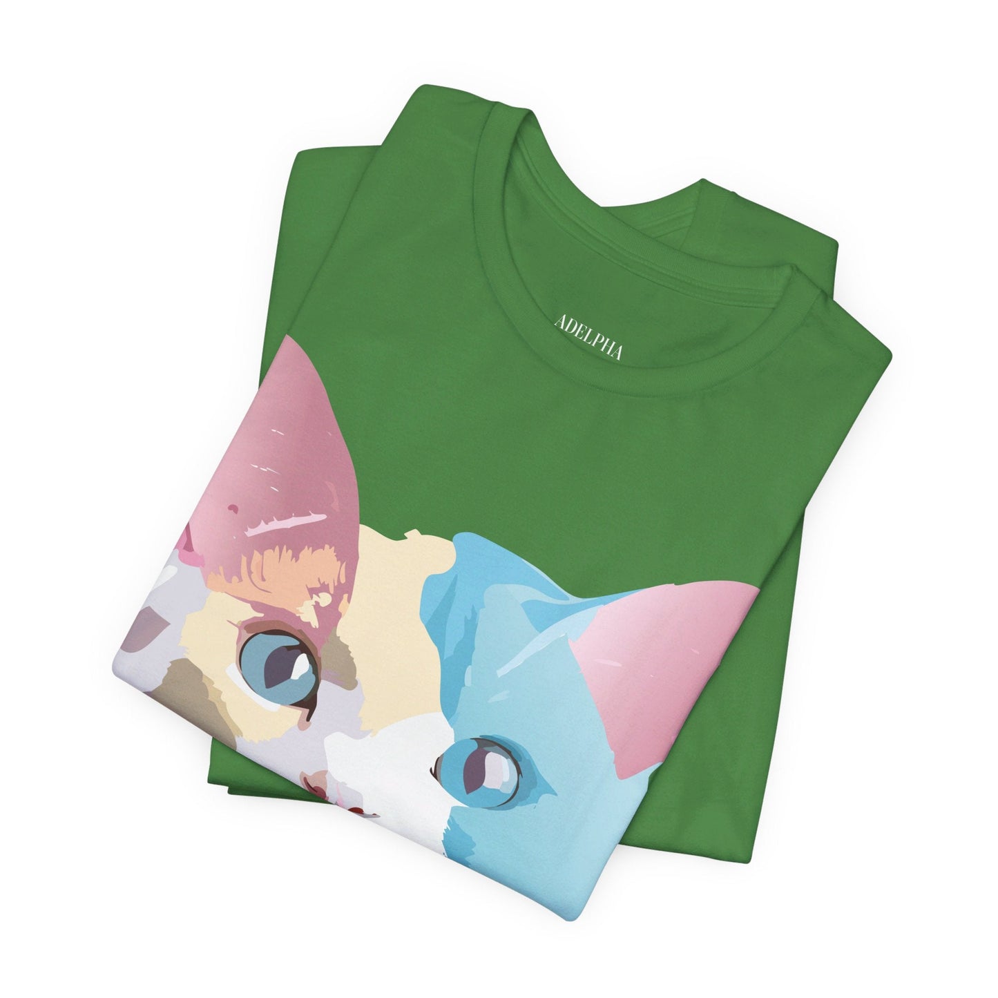 Cat Graphic Tee Unisex Short Sleeve Shirt With Vintage Adelpha Artwork