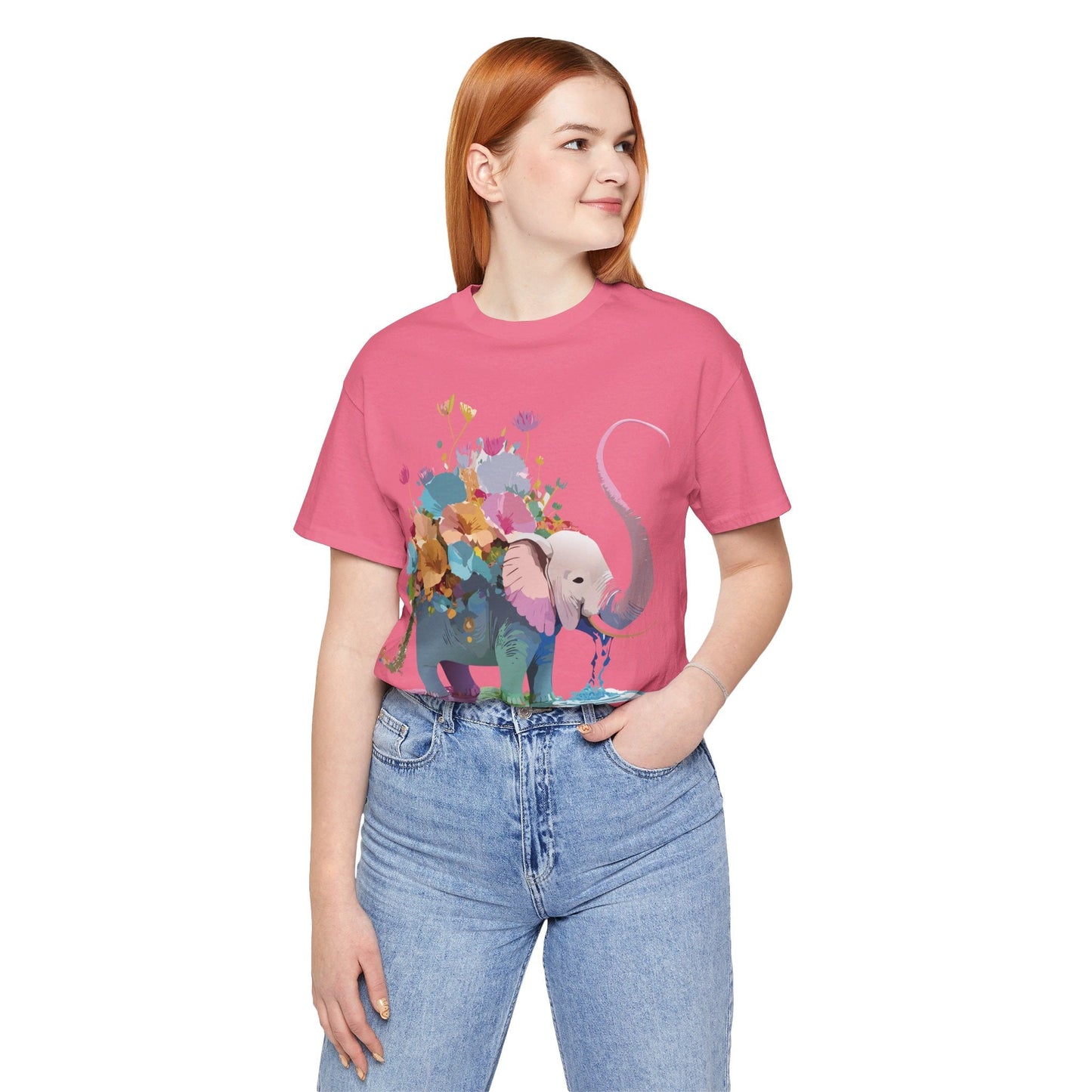 Adelpha Elephant Graphic Tee Unisex Short Sleeve Vintage Inspired Art Design Shirt