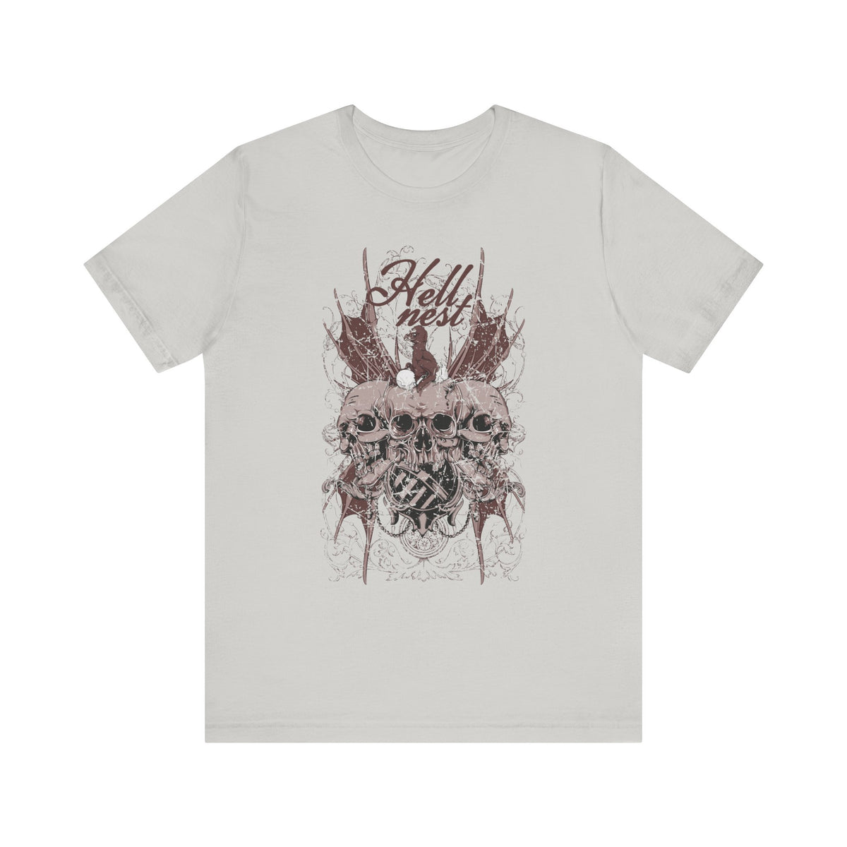Skull Cluster graphic tee Gothic skulls grunge floral design