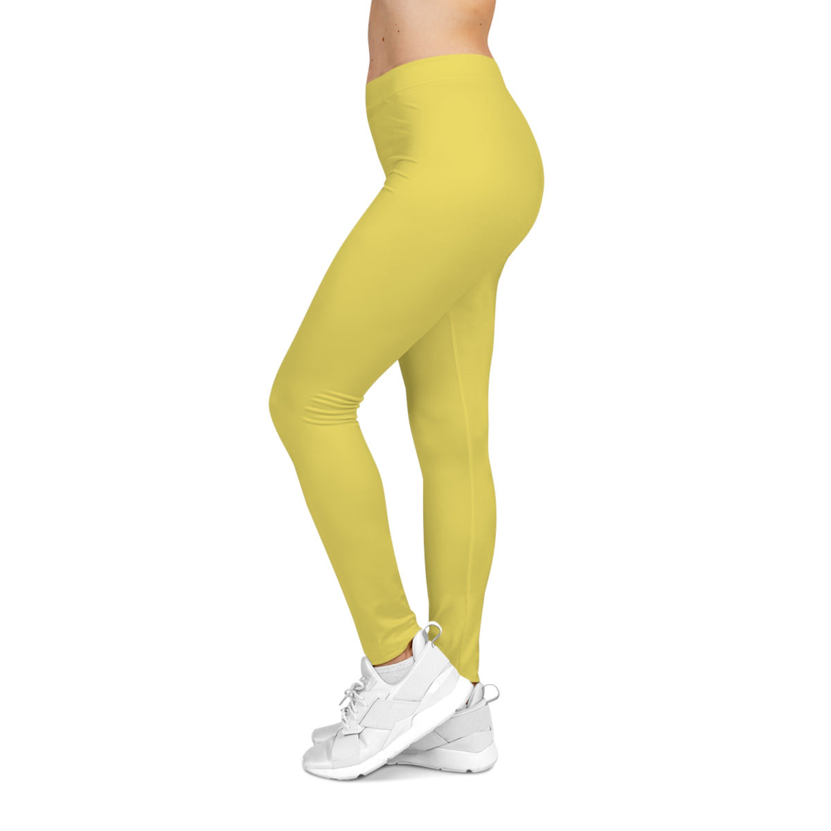 True Yellow Color Women's Poly-Span Casual Leggings XS-2XL