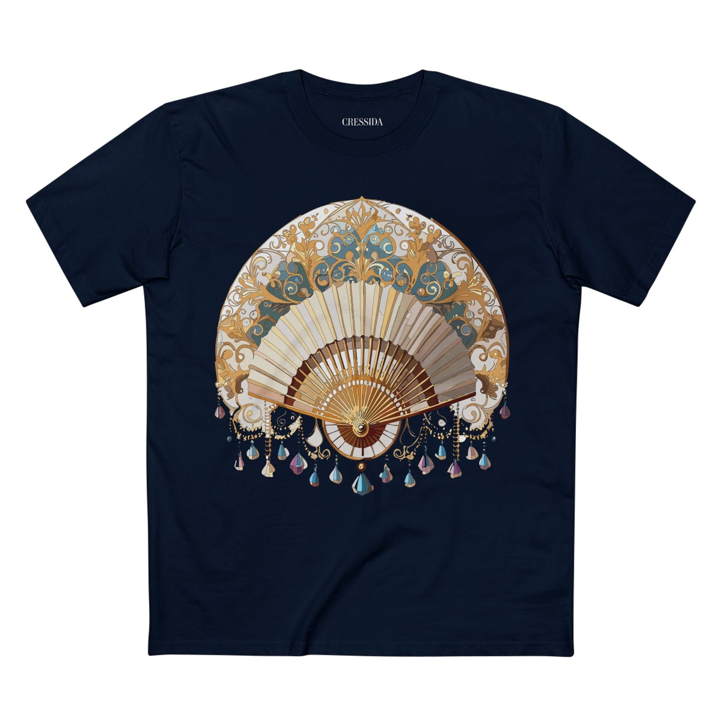 Antique Fan Graphic Design T-Shirt Unisex 100 Cotton Floral Carnival Artwork Tee 23