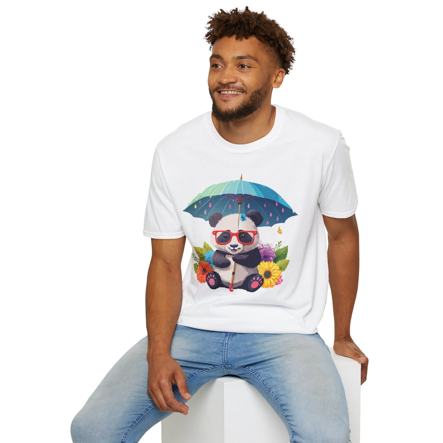 Panda Shirt Unisex Tee 100 Percent Ring Spun Cotton Softstyle Gildan 64000 Animal Print