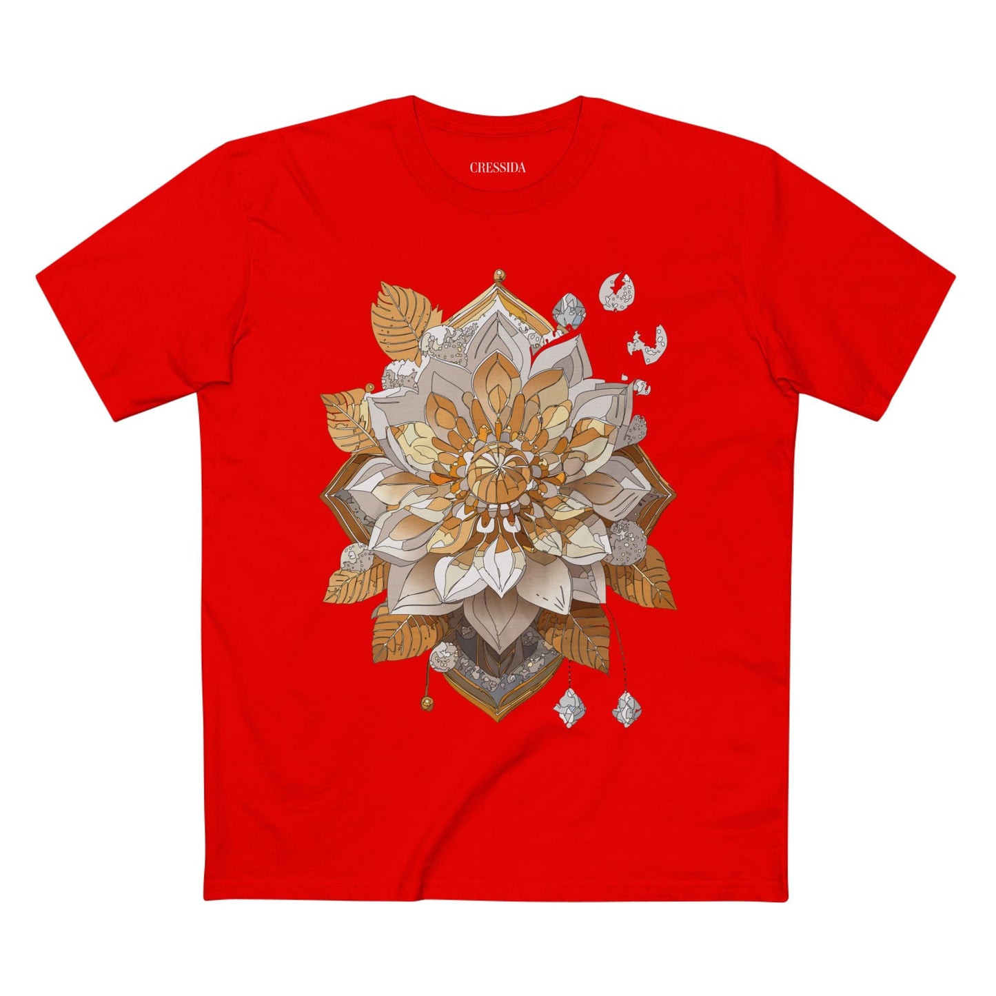 Floral Graphic T-Shirt Unisex 100 Cotton Art Design with Antique Flowers Tee 8