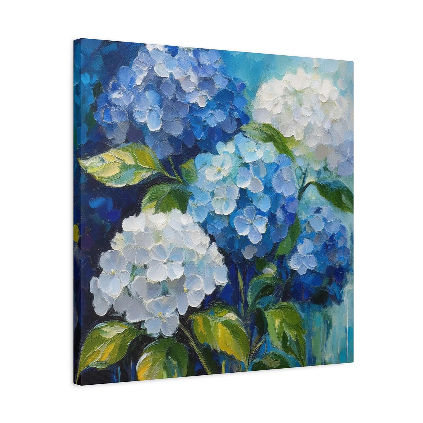 Hydrangeas Print Canvas, Flowers Oil Paint Print 20x20, 24x24, 30x30, 32x32, 36x36, Floral Art Design Print Non-Frame MC-32