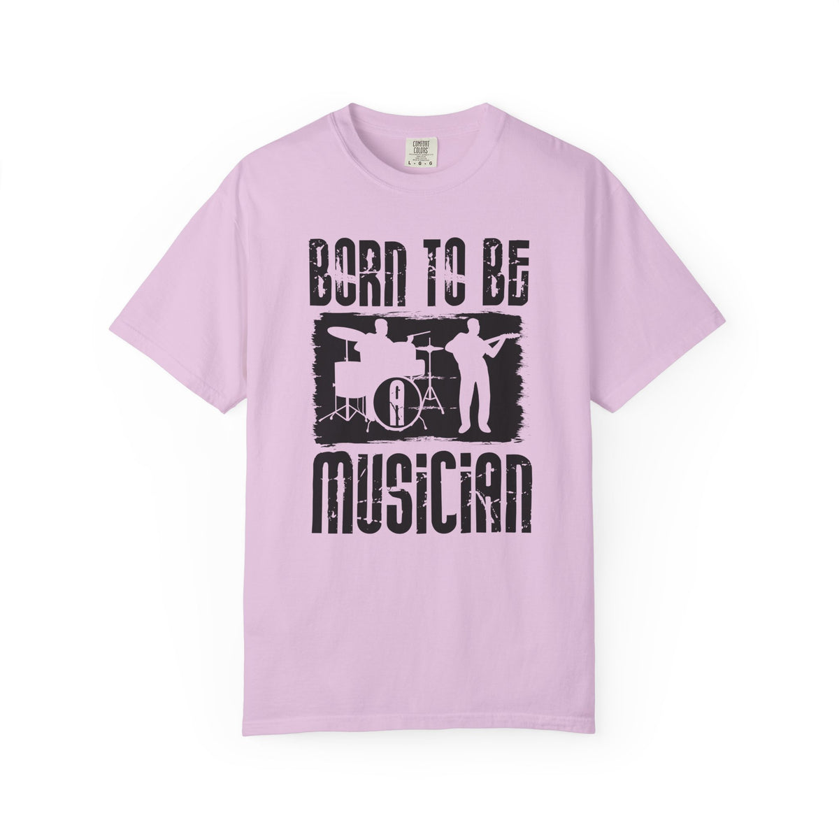 Born to Be Musician T-shirt Band Silhouette Drum Guitar Design Unisex Cotton Tee 009