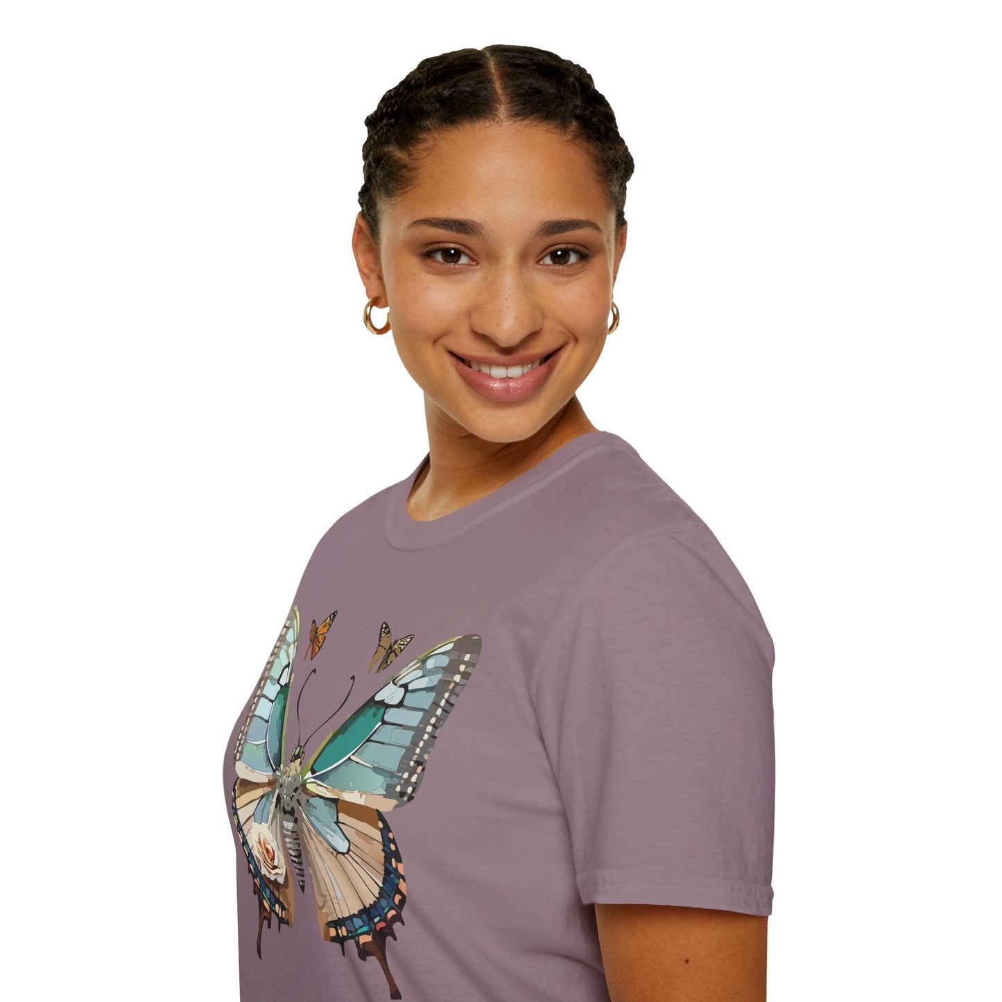 Butterfly Shirt Unisex T Shirt Monarch Print Softstyle Premium Gildan 64000 Cotton Tee