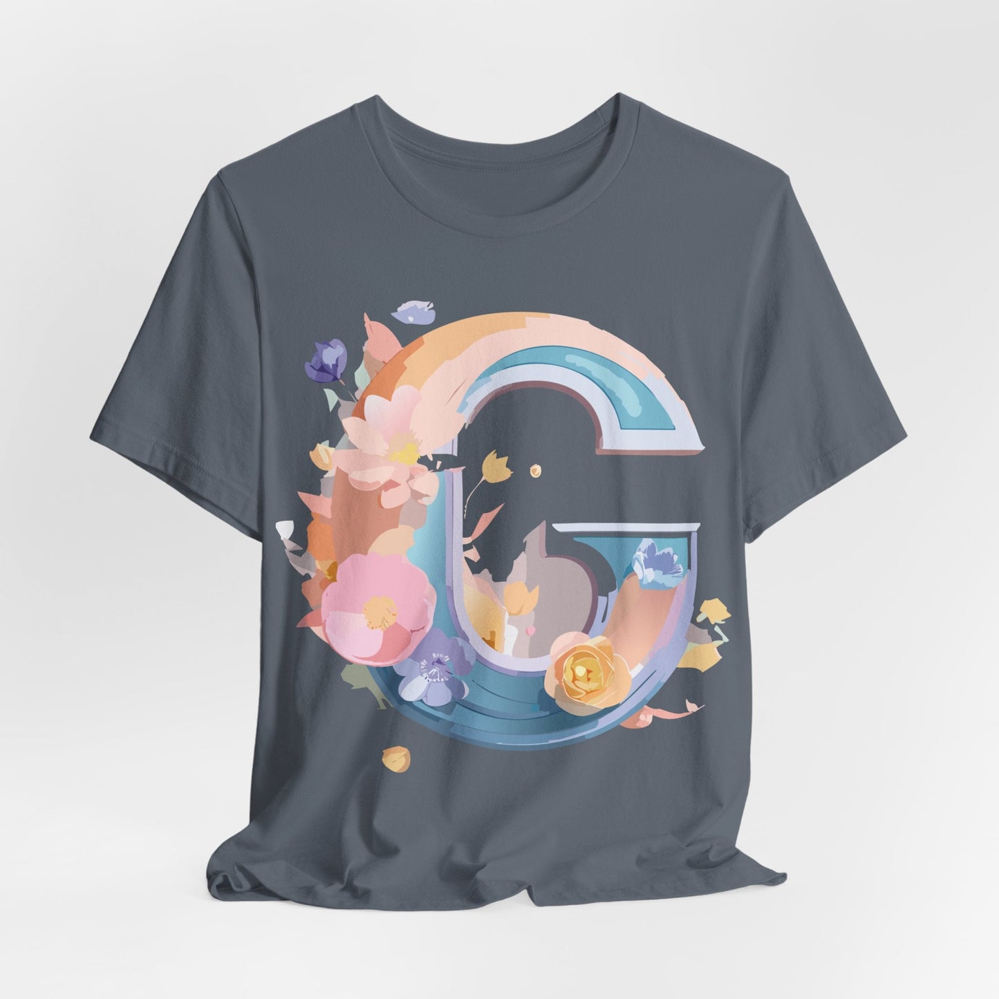 Letter G Shirt Graphic Tee Unisex Short Sleeve Vintage Inspired Artwork Adelpha Print