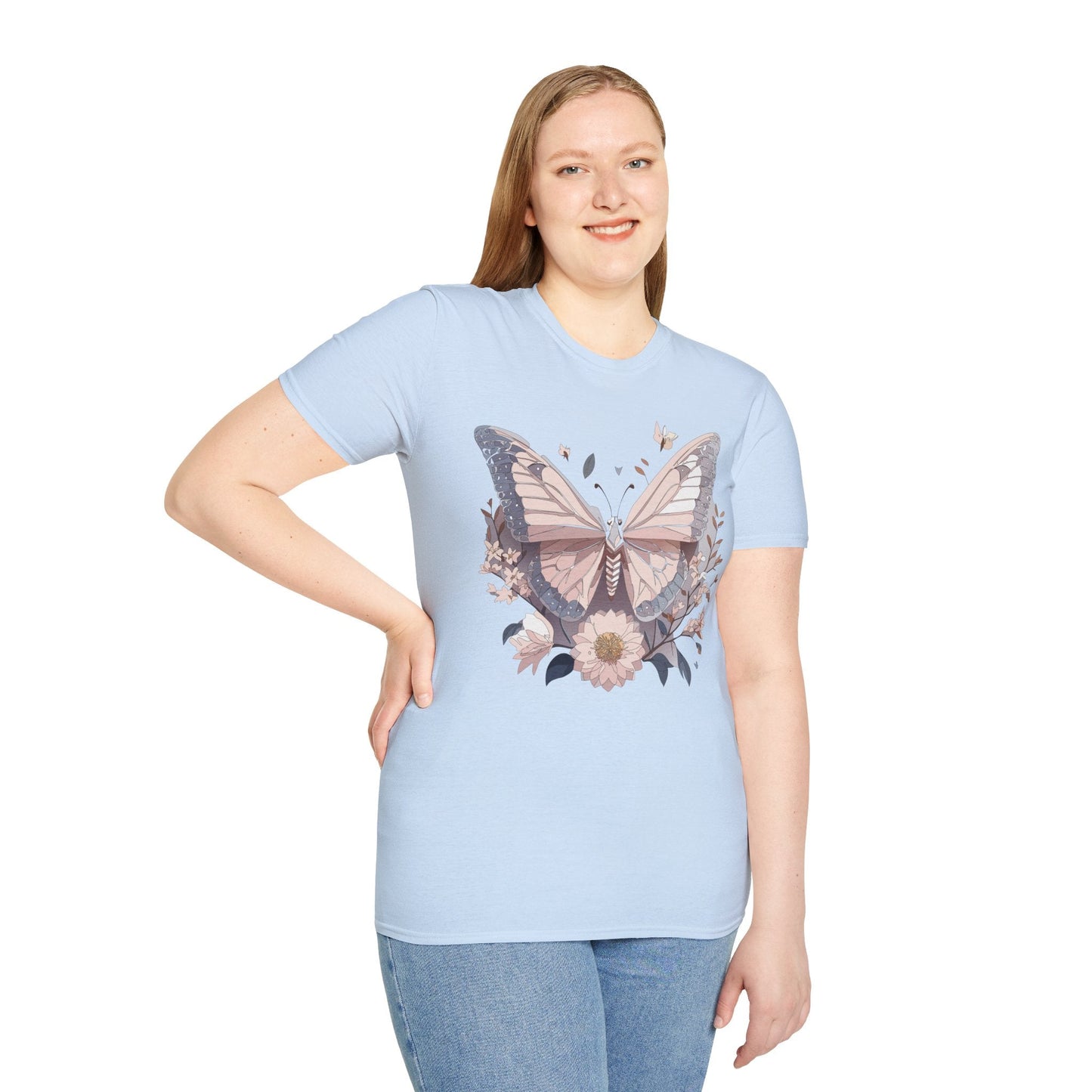 Butterfly Shirt Unisex Gildan Softstyle 64000 Monarch Butterfly Tee 100 Percent Ring Spun Cotton