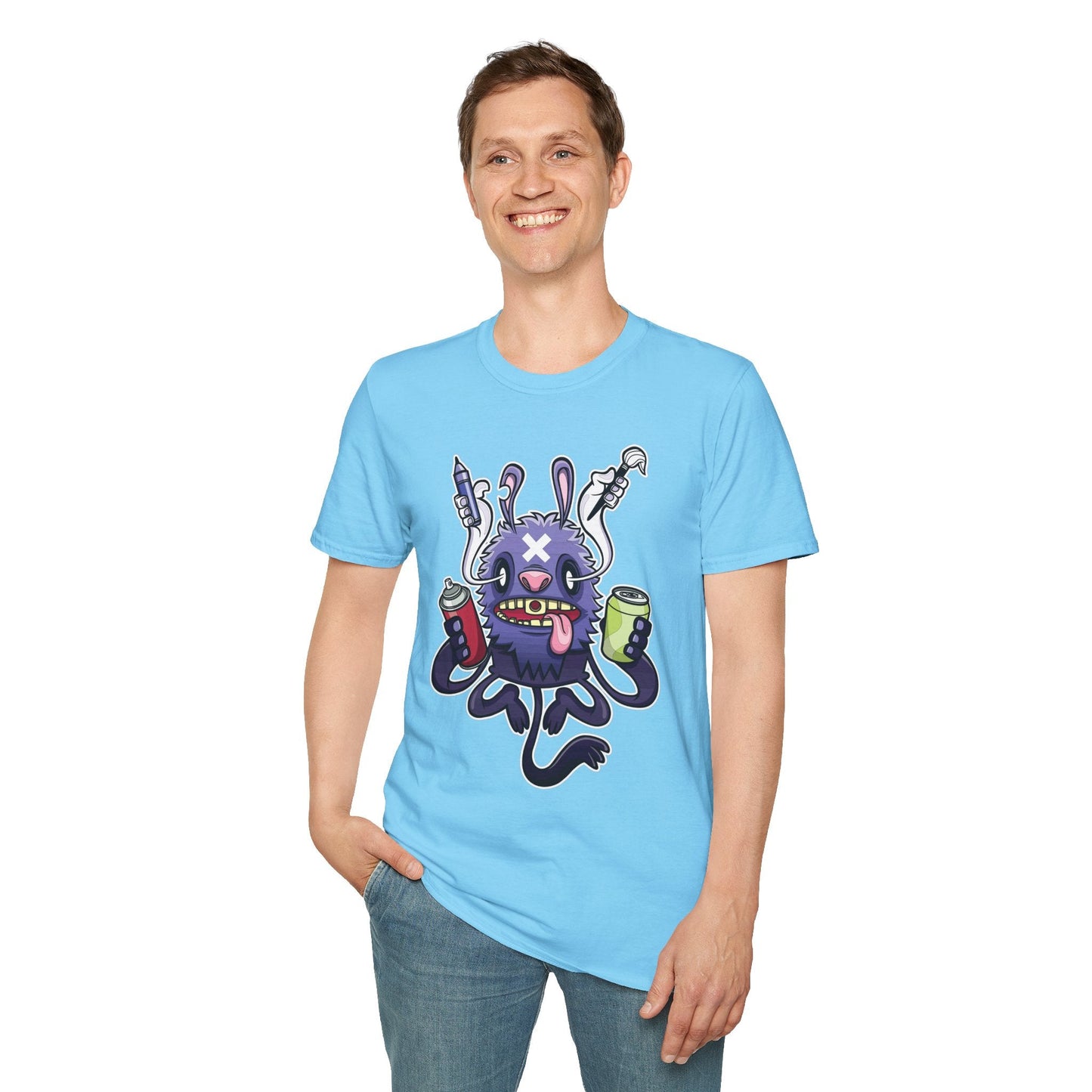 Cartoon T Shirt Animation T Shirt Funny Tee Shirt Unisex Softstyle Gildan 64000 Art Design