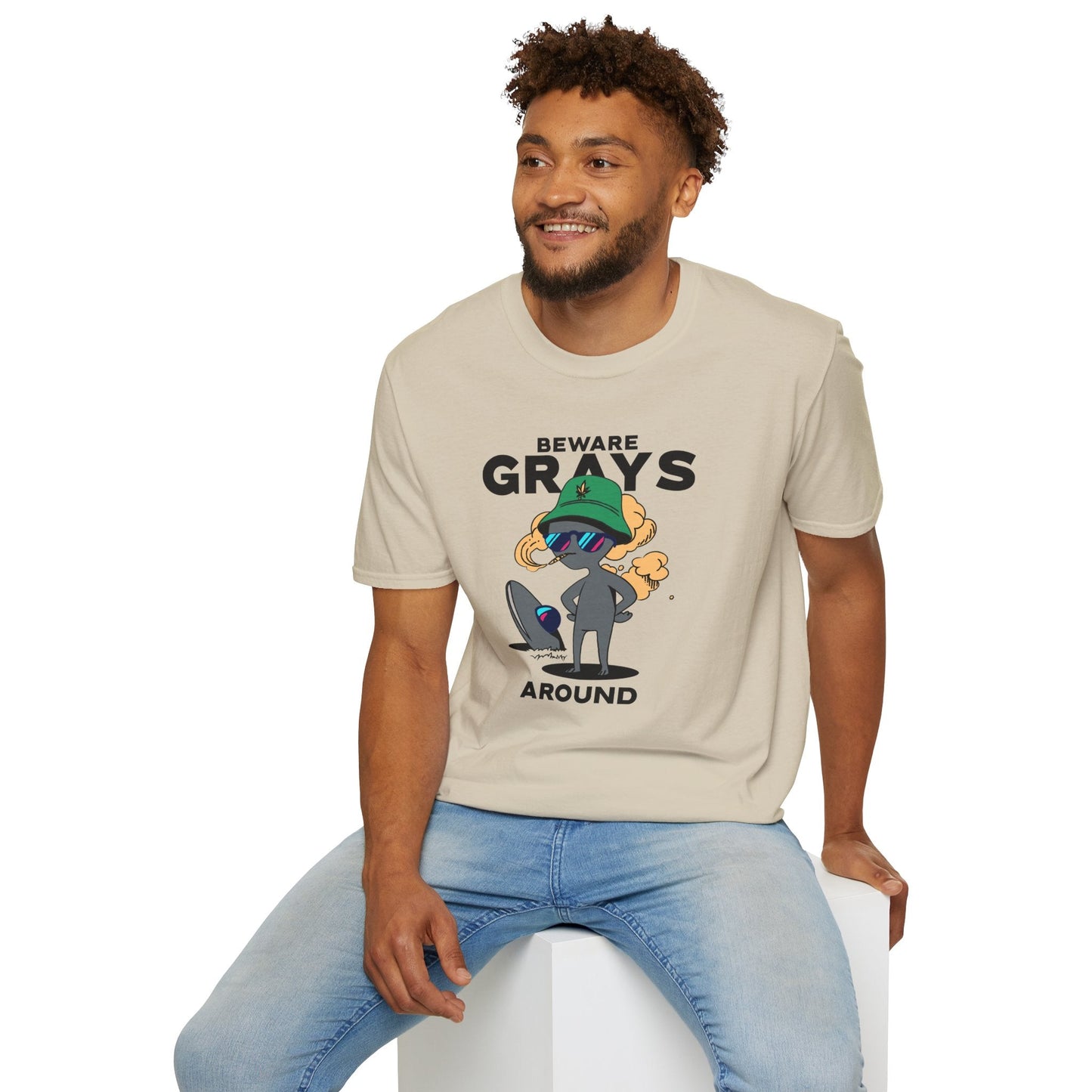 Funny Aliens UFO Graphic Unisex Cotton T-Shirt  18