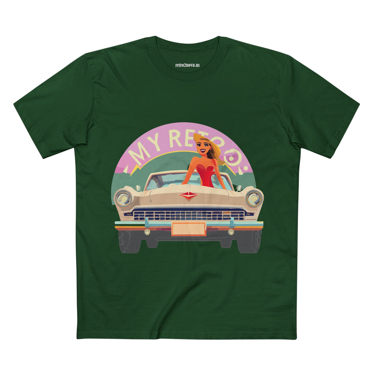 Retro Car Vintage Graphic Tee Staple Unisex 100 Cotton Tee Shirt - RC-27
