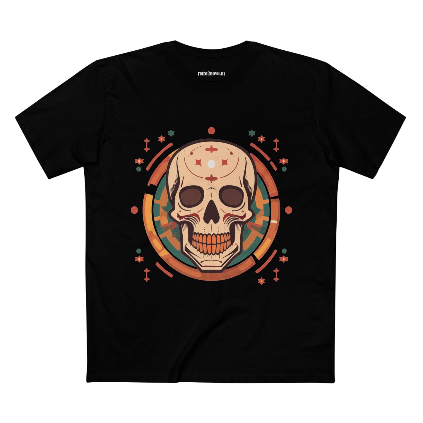 Skull Shirt Unisex Skeleton Tee Premium Cotton With Original Art Design From Retro2Nova Collection