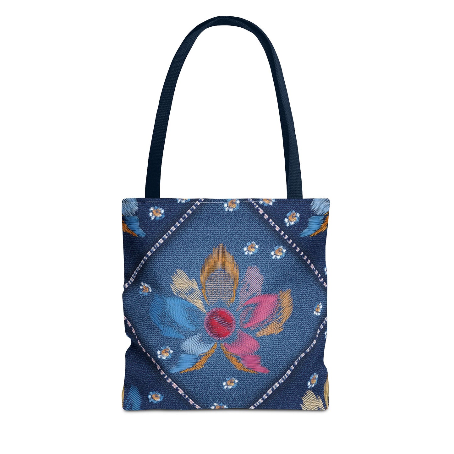 Denim Fabric Imitation Print Unisex Canvas Bag Poly Spun 3 Sizes Tote Bag 172
