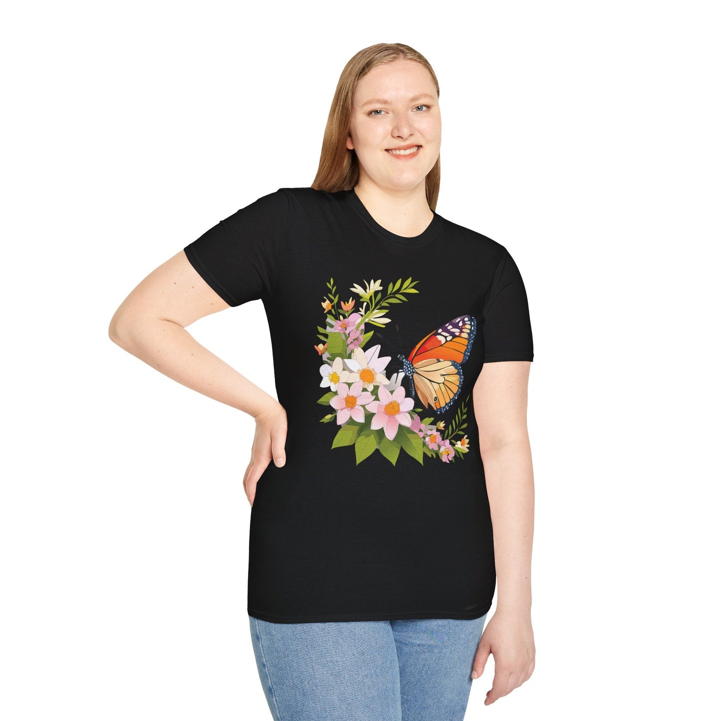 Monarch Butterfly T Shirt Unisex Softstyle Gildan 64000 100 Percent Cotton Tee Breathable