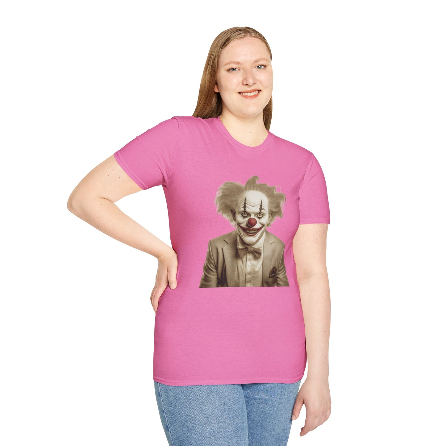 Unisex Clown Shirt Funny Man Circus Tee Softstyle 64000 Cotton Gildan Tee Lightweight Breathable