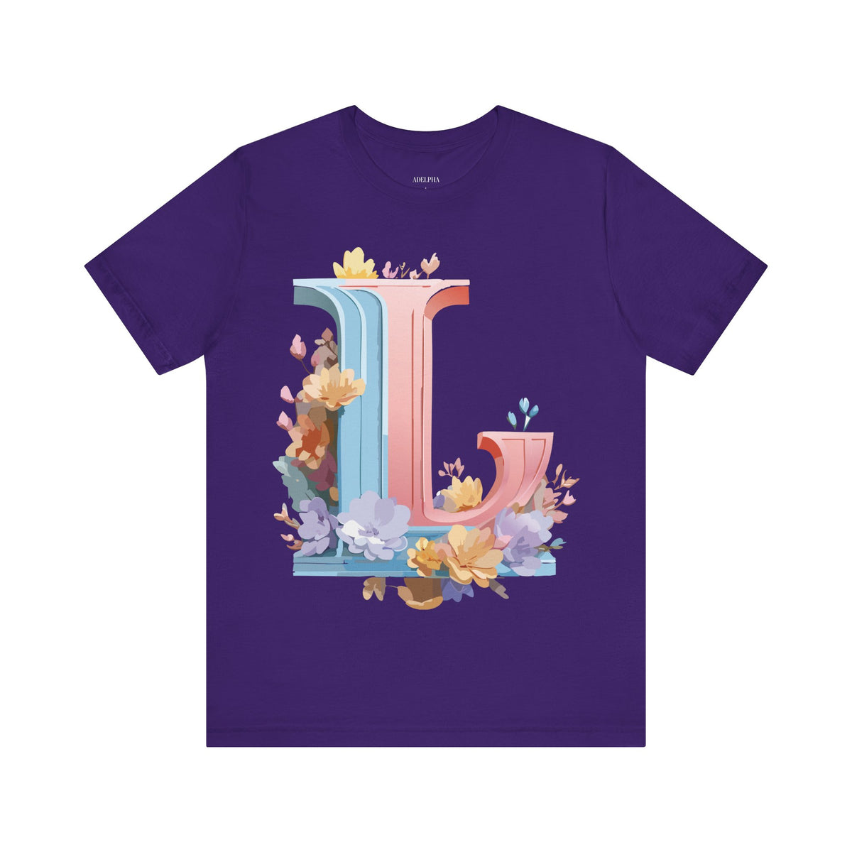 Letter L Graphic Unisex Cotton Bella+Canvas Tee with Art Letter Design