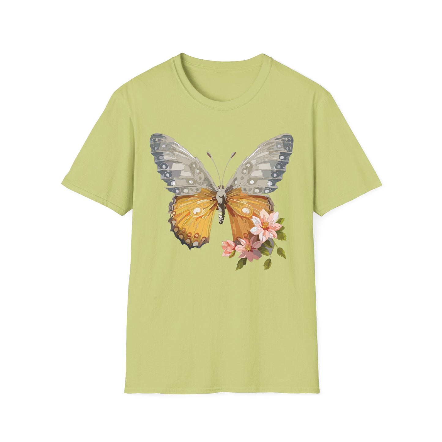 Unisex Butterfly T Shirt Monarch Print Softstyle Cotton Tee Gildan 64000 Lightweight Comfort