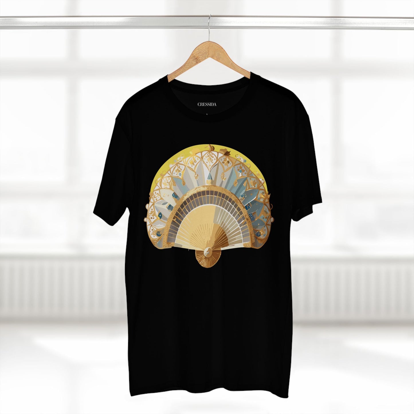 Antique Fan Graphic Design T-Shirt Unisex 100 Cotton Floral Carnival Artwork Tee 19