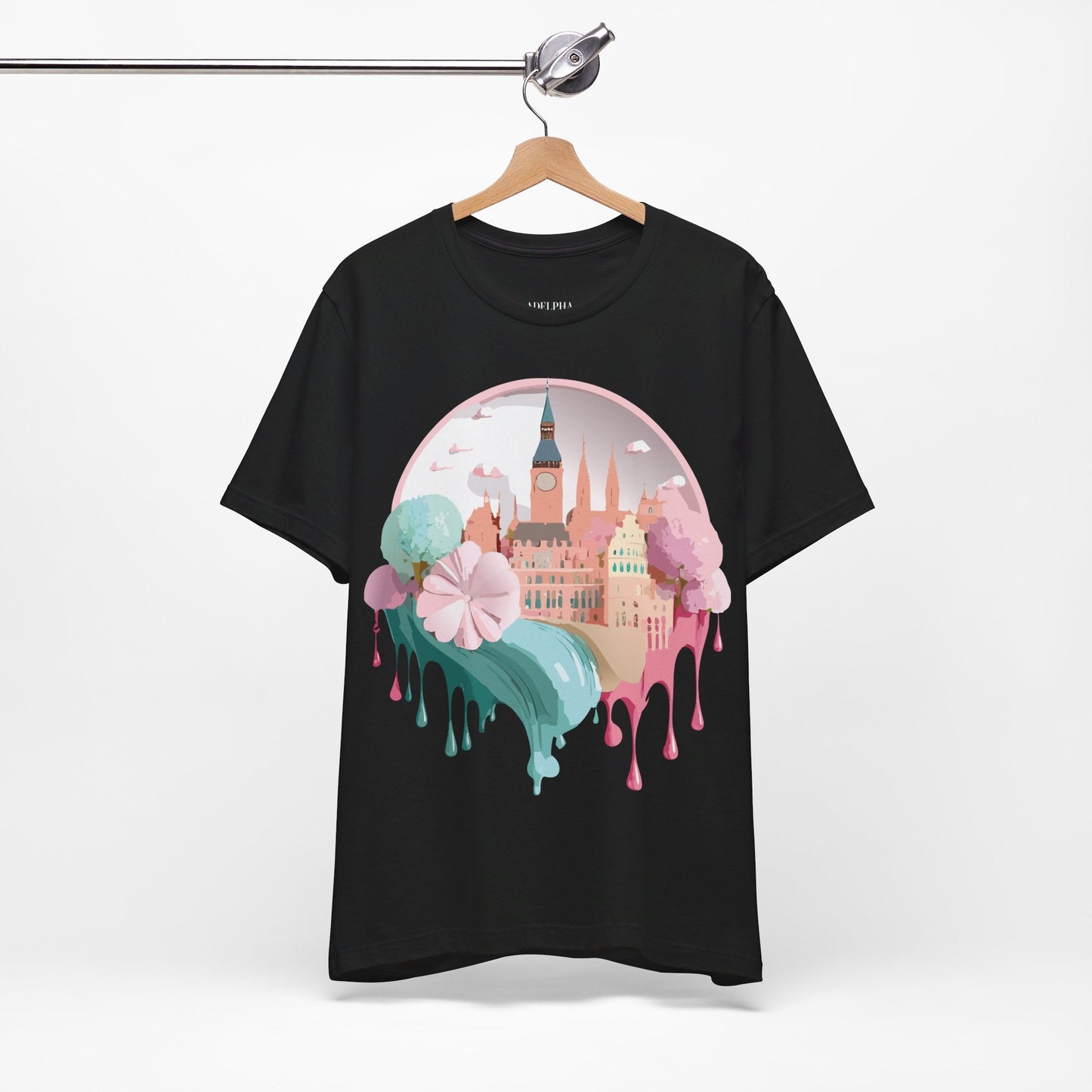 Prague Tourist Graphic Tee by Adelpha Unisex Vintage Style Short Sleeve Shirt Collection