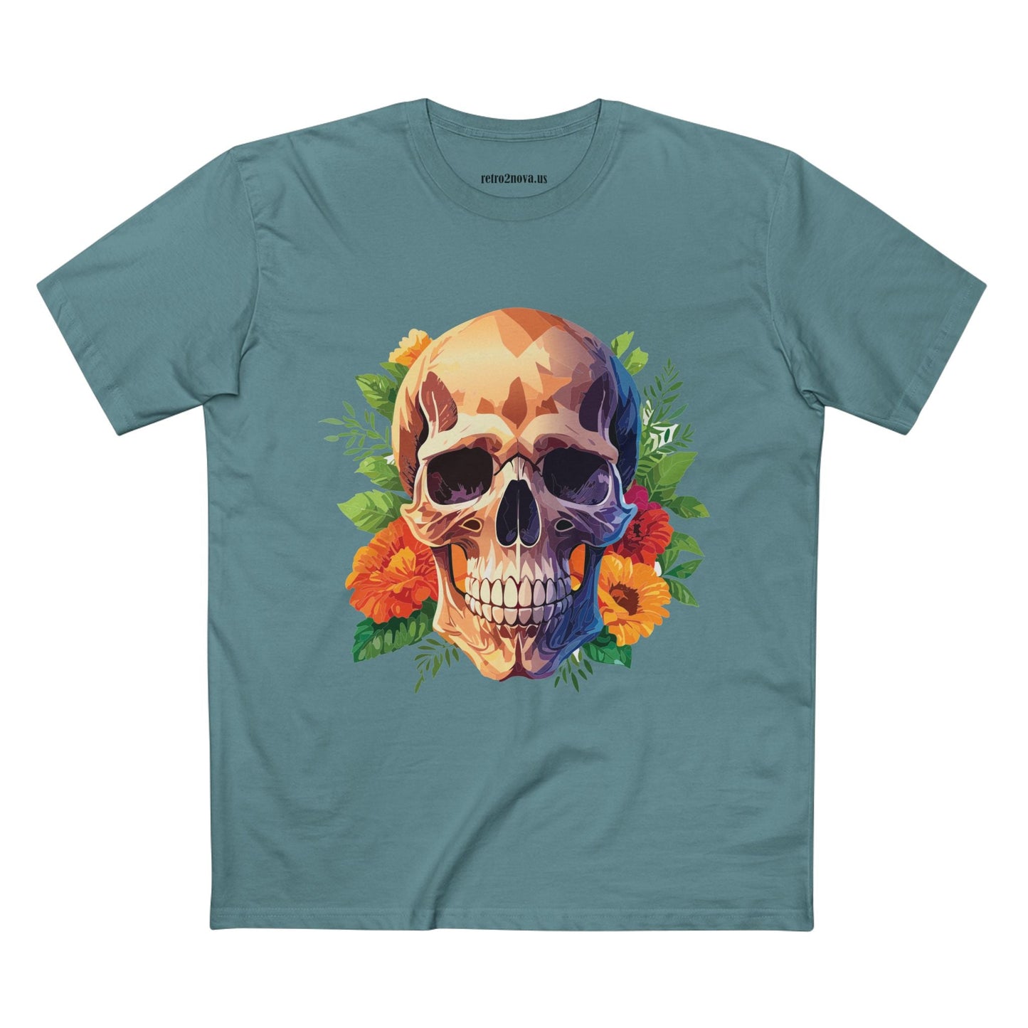 Skull Shirt Unisex Skeleton Tee Premium Cotton With Original Art Design From Retro2Nova Collection