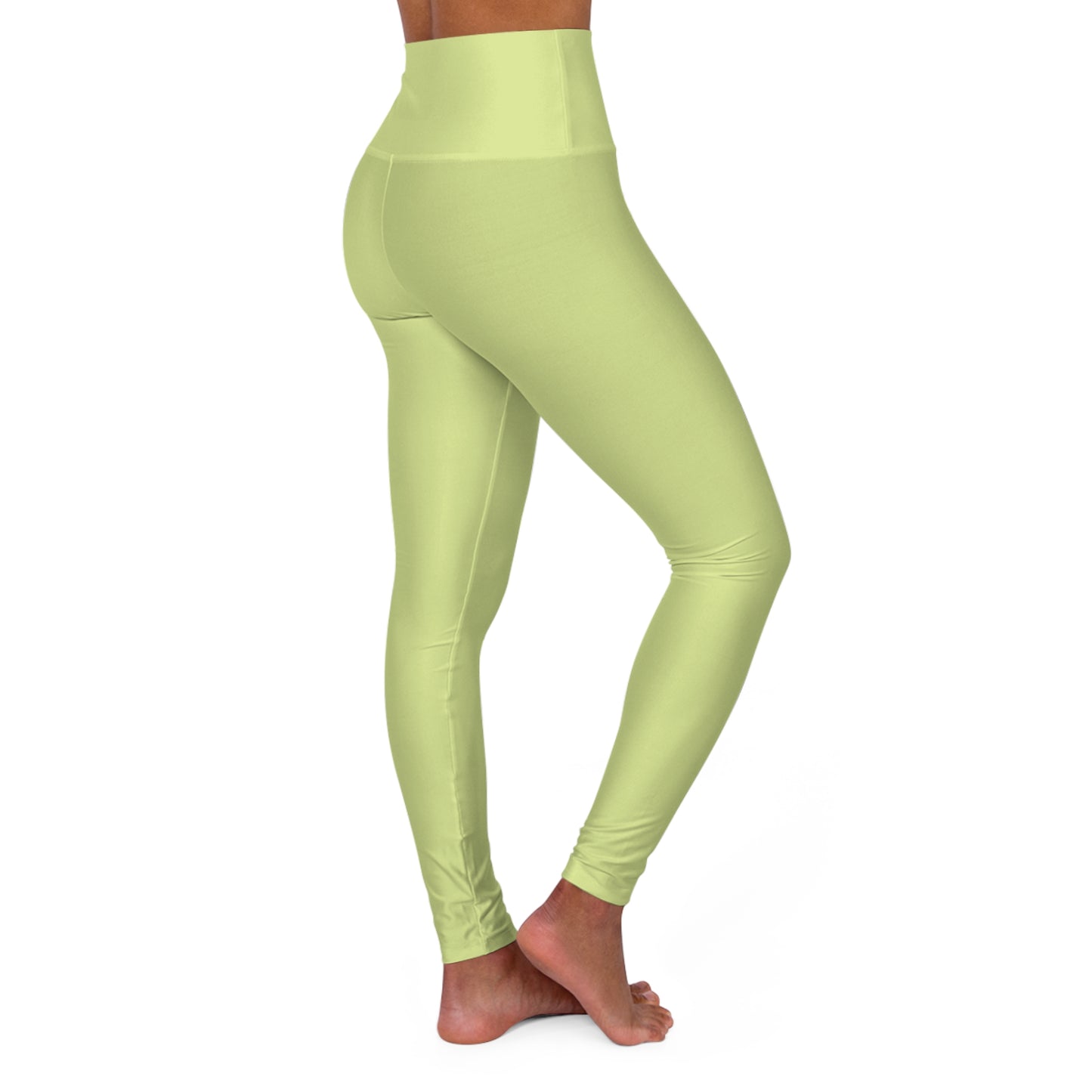 Green Tea Color High-Waist Yoga Leggings Women's Seamless Poly-Span Stretchy Pants XS-2XL
