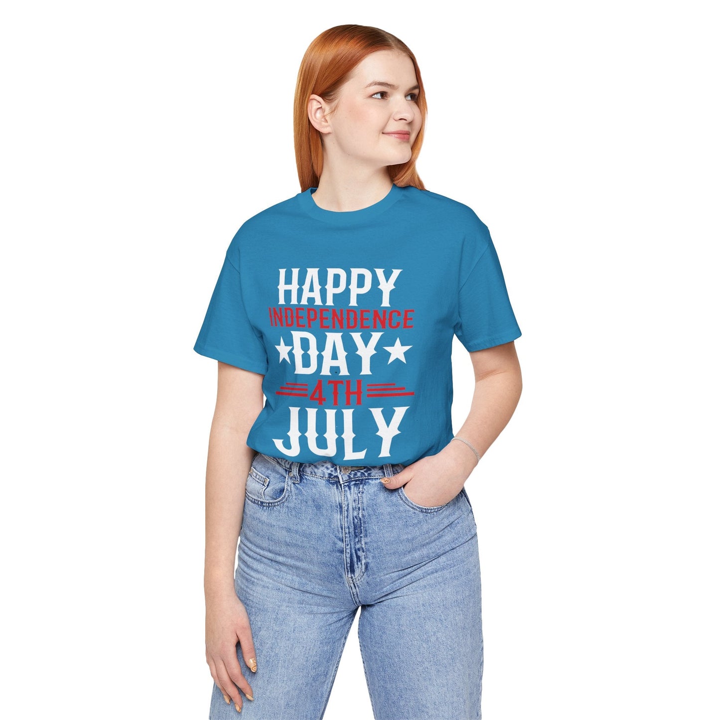 Happy Independence Day Graphic Unisex Cotton T-Shirt 016