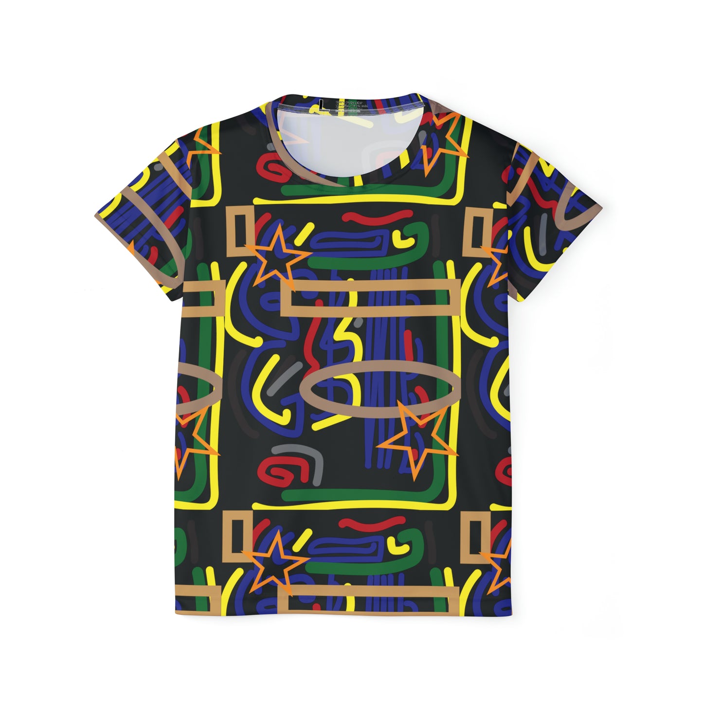 Poly Jersey Tee Shirt with abstract prints