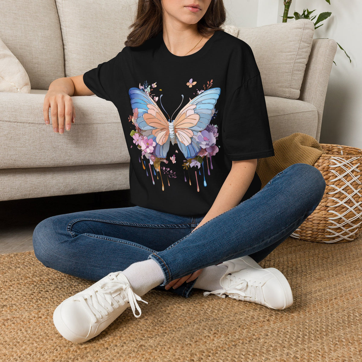 Butterfly Watercolor Tee — Pastel Floral Wings Graphic Tee Unisex 100 Cotton Gildan T-Shirt
