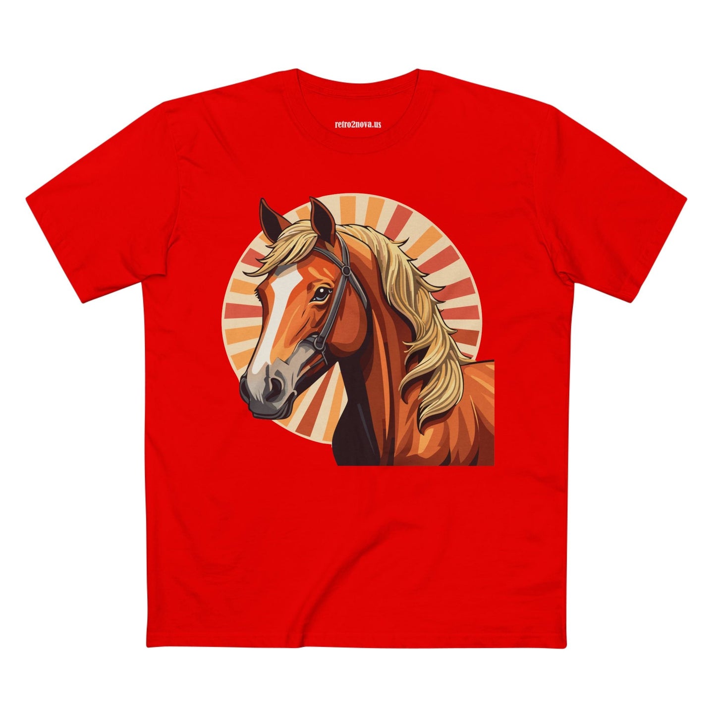 Unisex Premium Cotton Art Tee Featuring Horse Illustration Retro2Nova Animals Shirt Collection For All Seasons