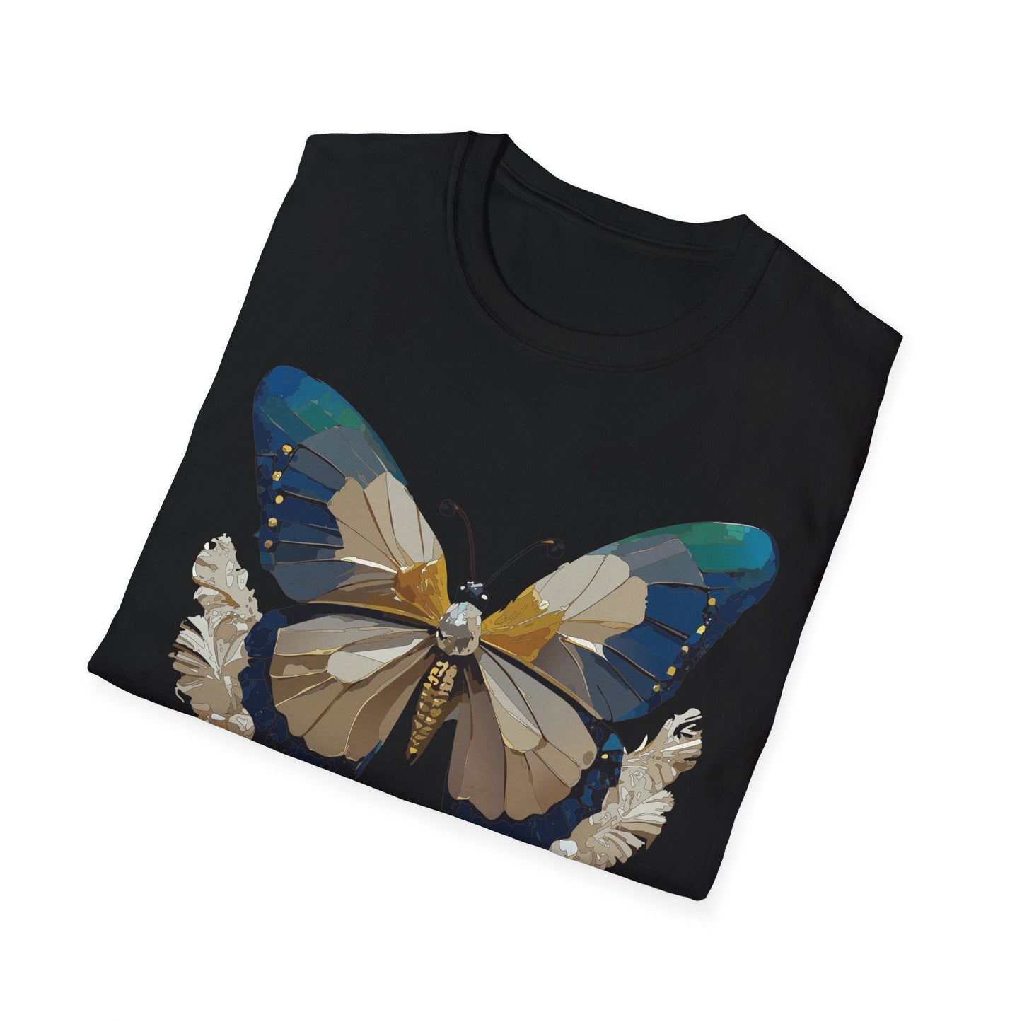 Butterfly Themed Unisex T Shirt With Monarch Design Gildan Softstyle 64000 Premium Ring Spun Cotton