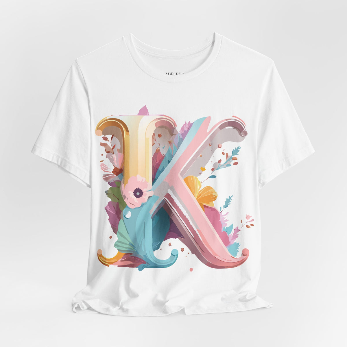 Letter K Graphic Unisex Cotton Bella+Canvas Tee with Art Letter Design