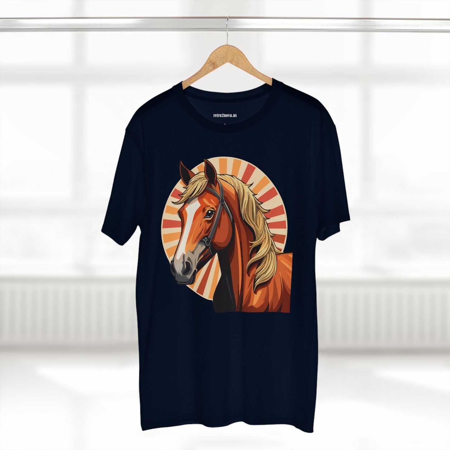 Unisex Premium Cotton Art Tee Featuring Horse Illustration Retro2Nova Animals Shirt Collection For All Seasons