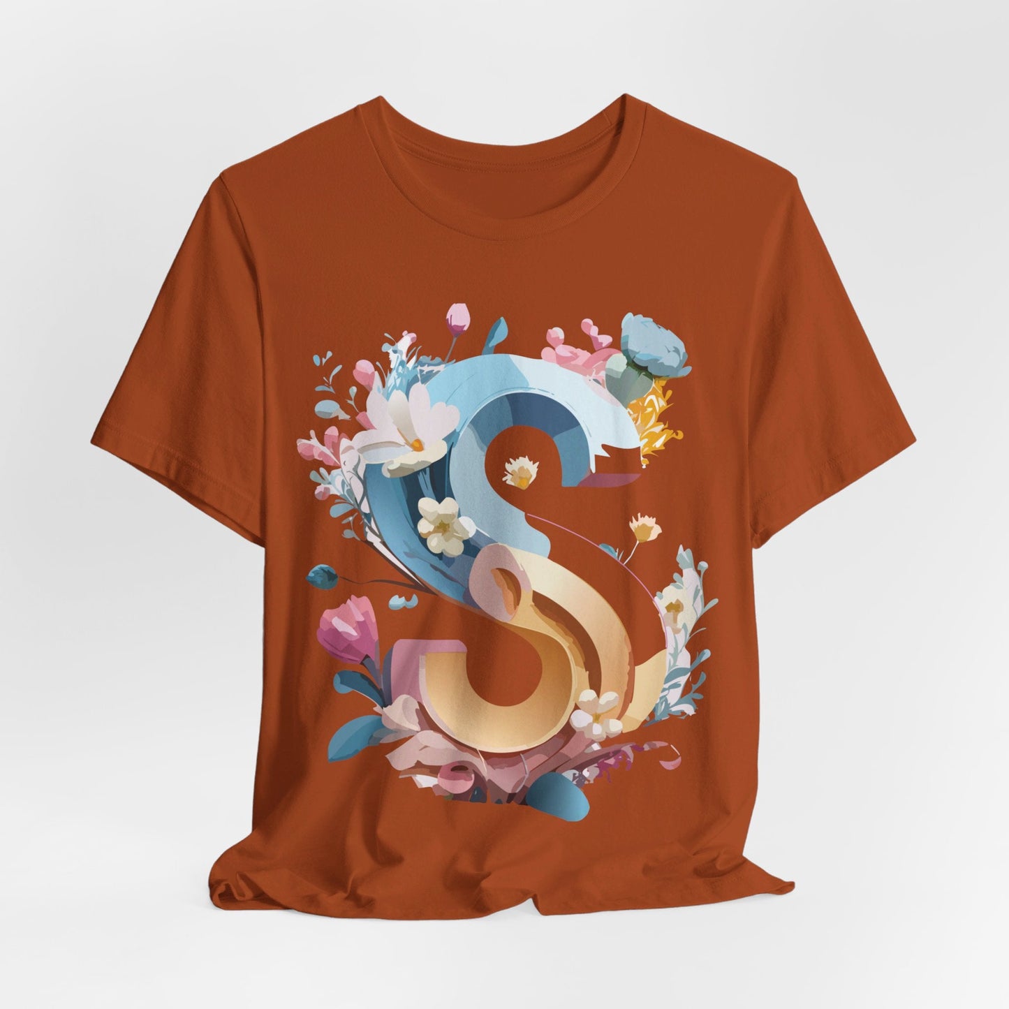 Letter S Shirt Graphic Tee Unisex Jersey Short Sleeve Premium Vintage Inspired Artwork Adelpha