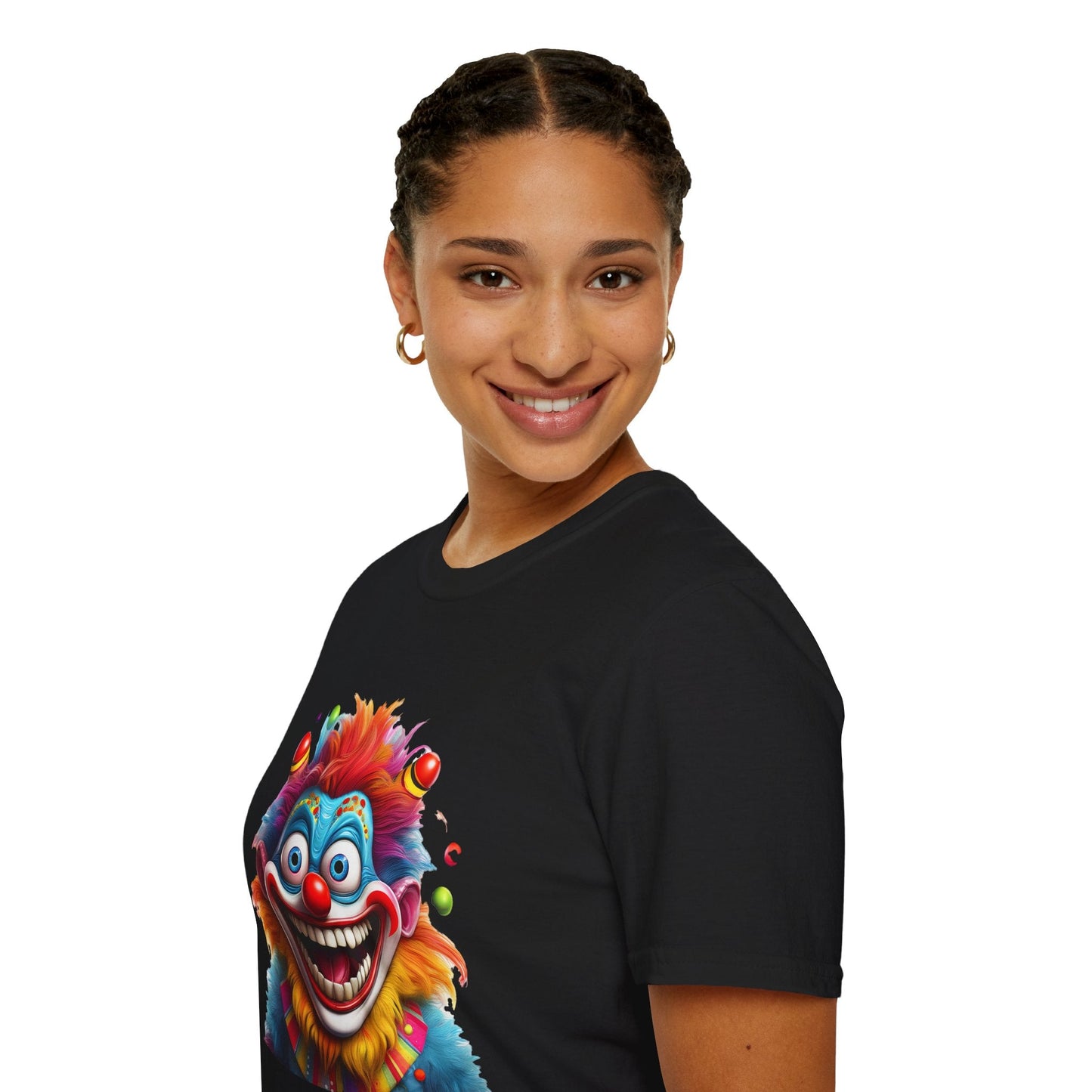 Clown Themed Unisex T Shirt Funny Man Circus Scary Man Tee Gildan Softstyle 64000 Cotton