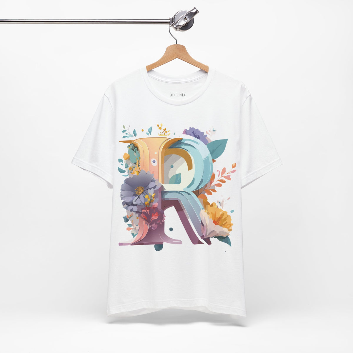 Letter R Graphic Unisex Cotton Bella+Canvas Tee with Art Letter Design