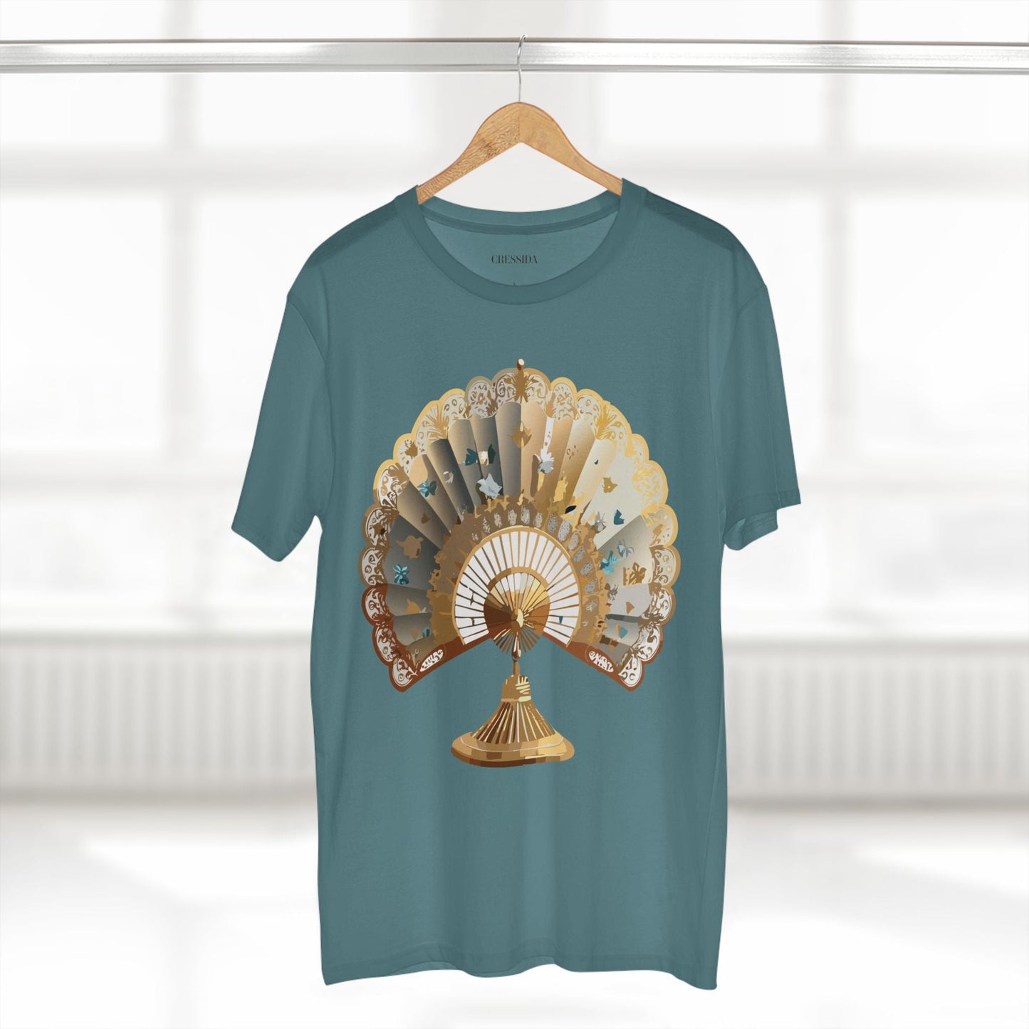Antique Fan Graphic Design T-Shirt Unisex 100 Cotton Floral Carnival Artwork Tee 22