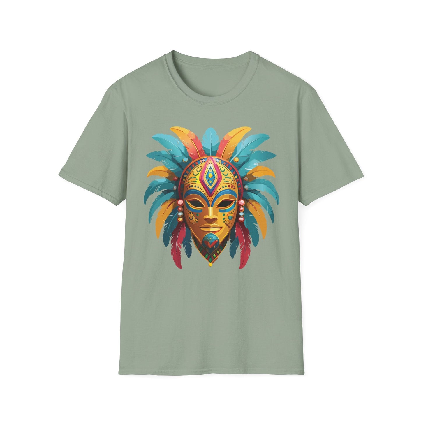 Unisex Mask Tee Shirt Masquerade Design Softstyle Gildan 64000 Comfortable Cotton Tee