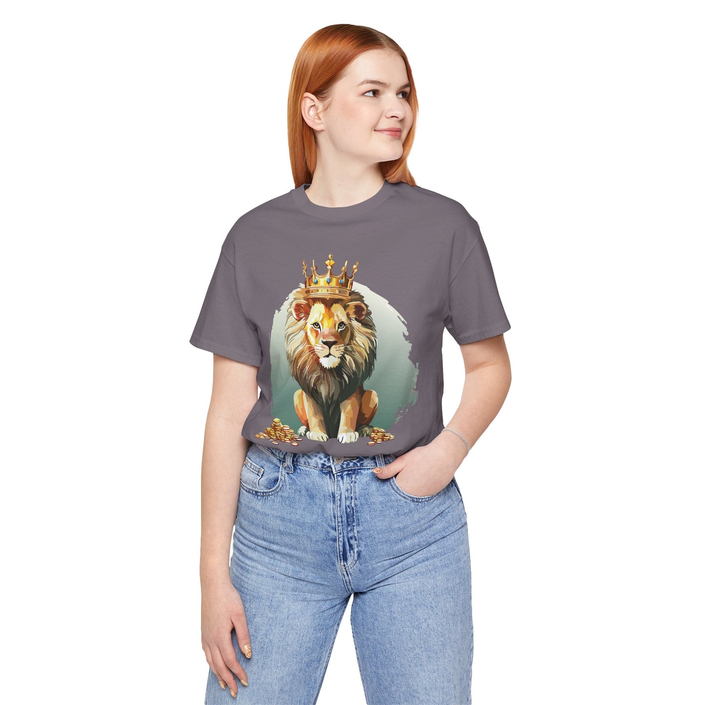 Regal Lion Short Sleeve Tee, Animal Shirt, Lion Tee, Unisex Top, Birthday Gift, Shirt with Animal design