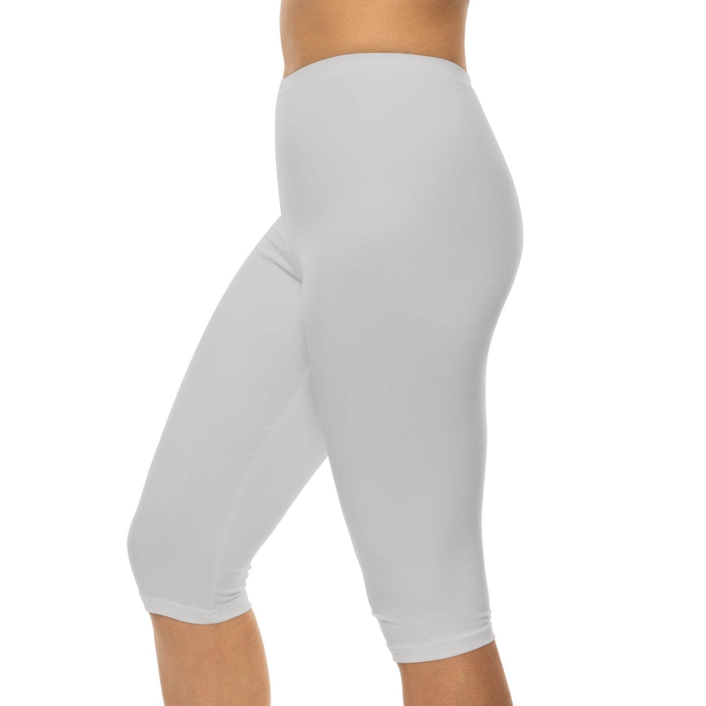 Alabaster Color Women's Brushed Suede Poly Span Casual Capri Leggings XS-2XL