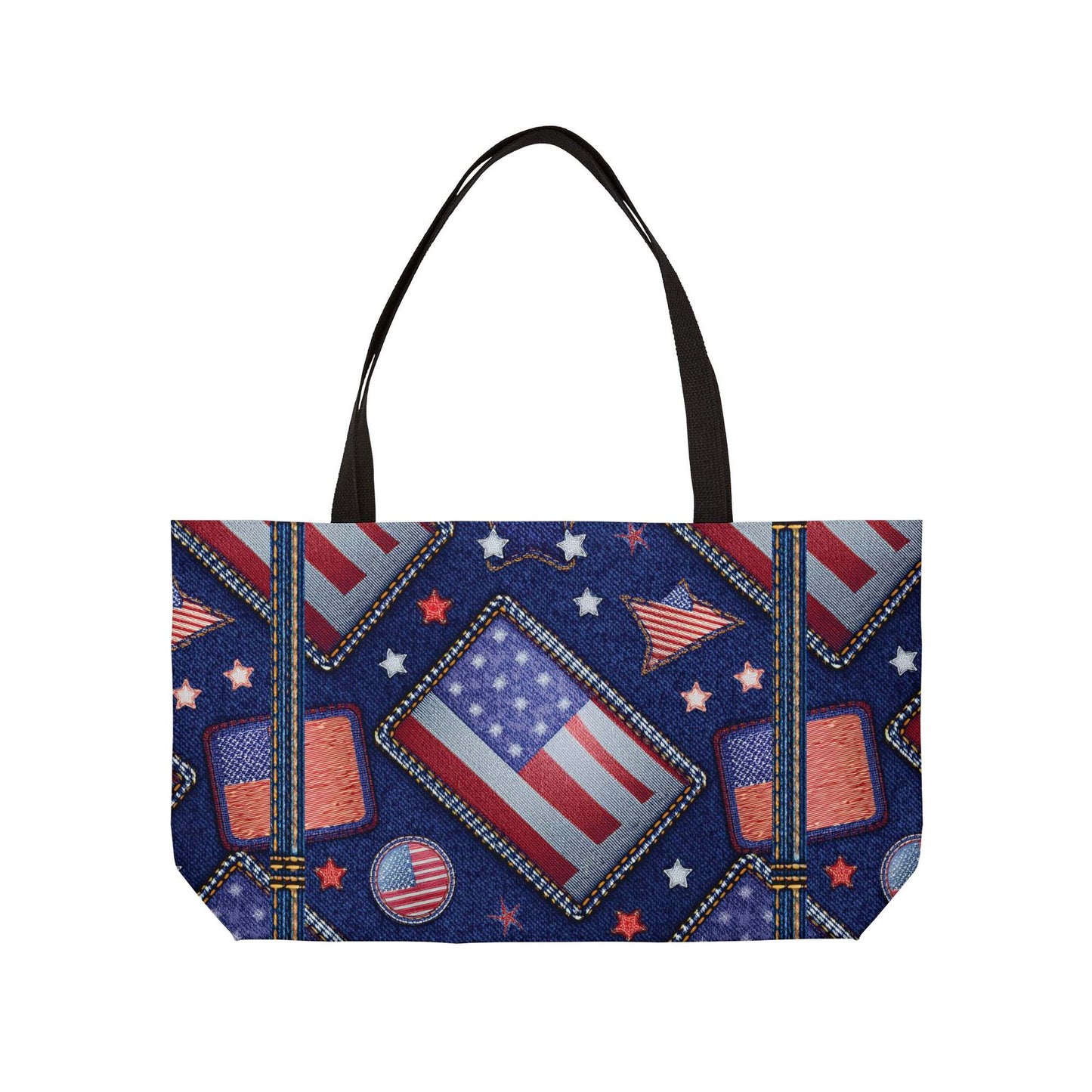 4th of July Denim Color Imitation Print Unisex  Yoga Bag  Spun Poly 24x13 Canvas Bag 59